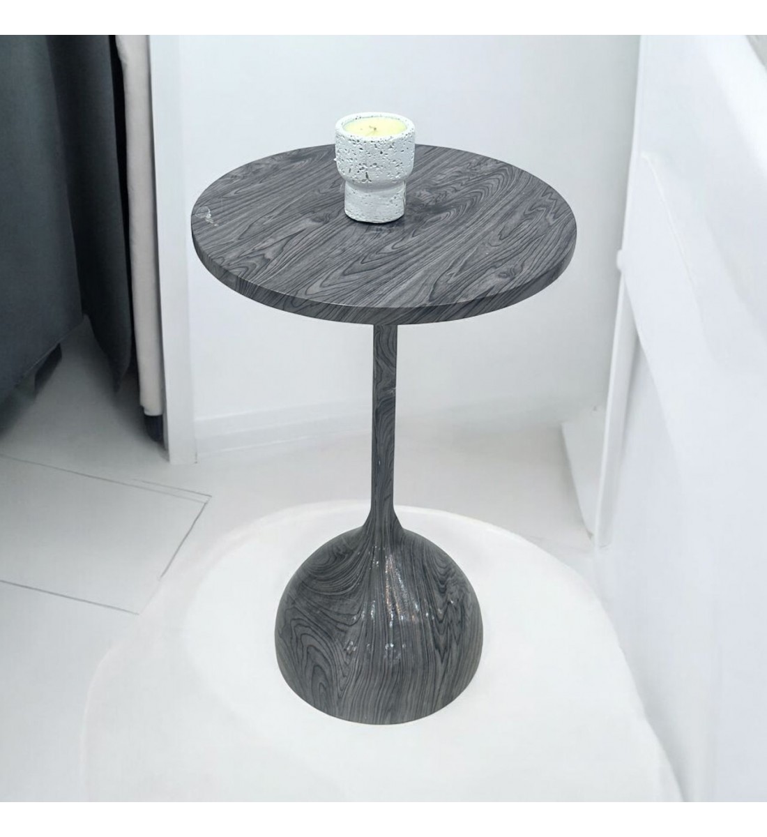 طاولة خدمة سطح خشب رمادي مقاس 35×35×55سم 