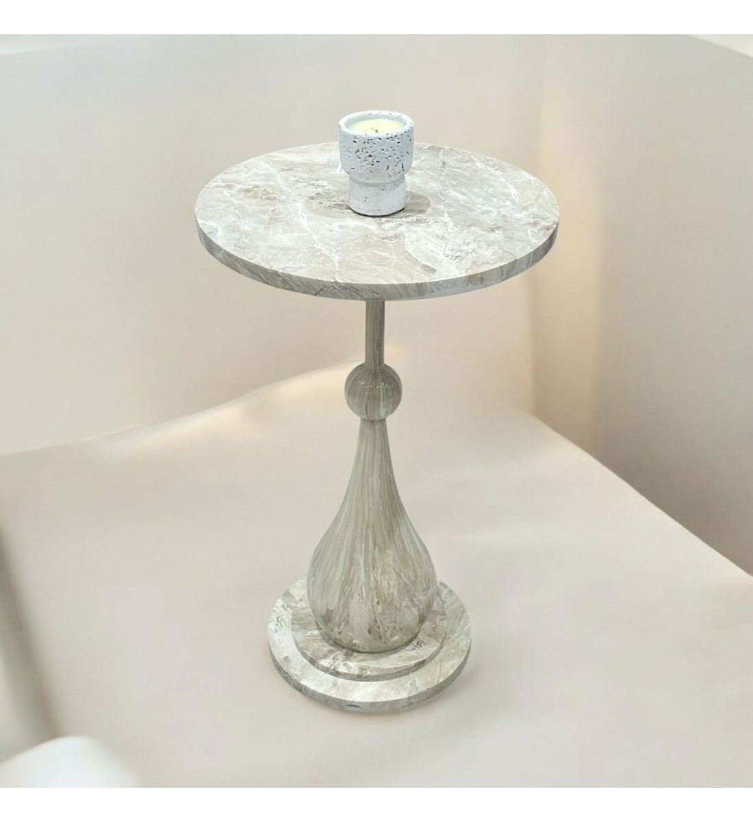 طاولة خدمة بديل رخام بيج مقاس 35×35×57سم طاولة خدمة بديل رخام بيج مقاس 35×35×57سم