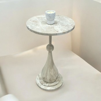 طاولة خدمة  بديل رخام بيج مقاس 35×35×57سم 