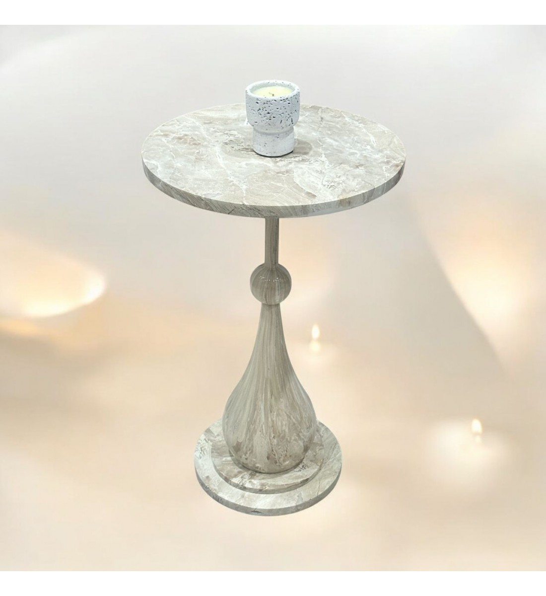 طاولة خدمة بديل رخام بيج مقاس 35×35×57سم طاولة خدمة بديل رخام بيج مقاس 35×35×57سم