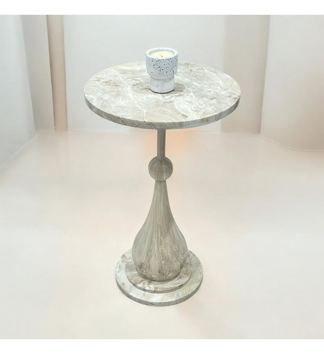 طاولة خدمة بديل رخام بيج مقاس 35×35×57سم طاولة خدمة بديل رخام بيج مقاس 35×35×57سم