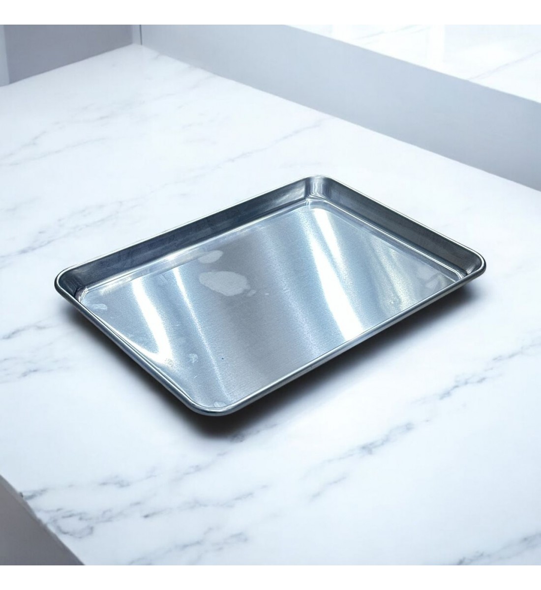 Aluminum serving plate, 40 x 29 x 3 cm