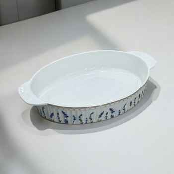 صينية فرن ورد ازرق 36×20×6سم 