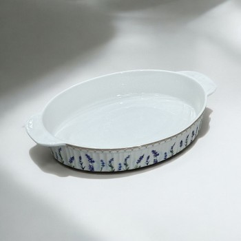 صينية فرن ورد ازرق 36×20×6سم 