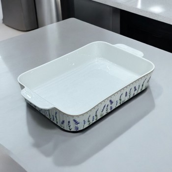 صينية فرن ورد ازرق 36×20×6سم 