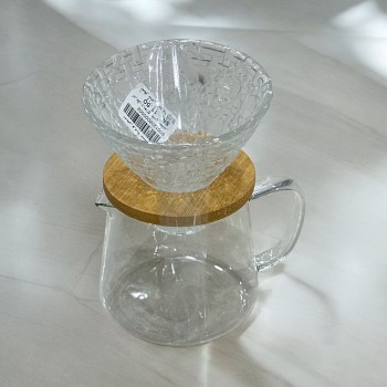 طقم تقطير v60 الة قهوة مكونة من قمع زجاجي وسيرفر زجاجي