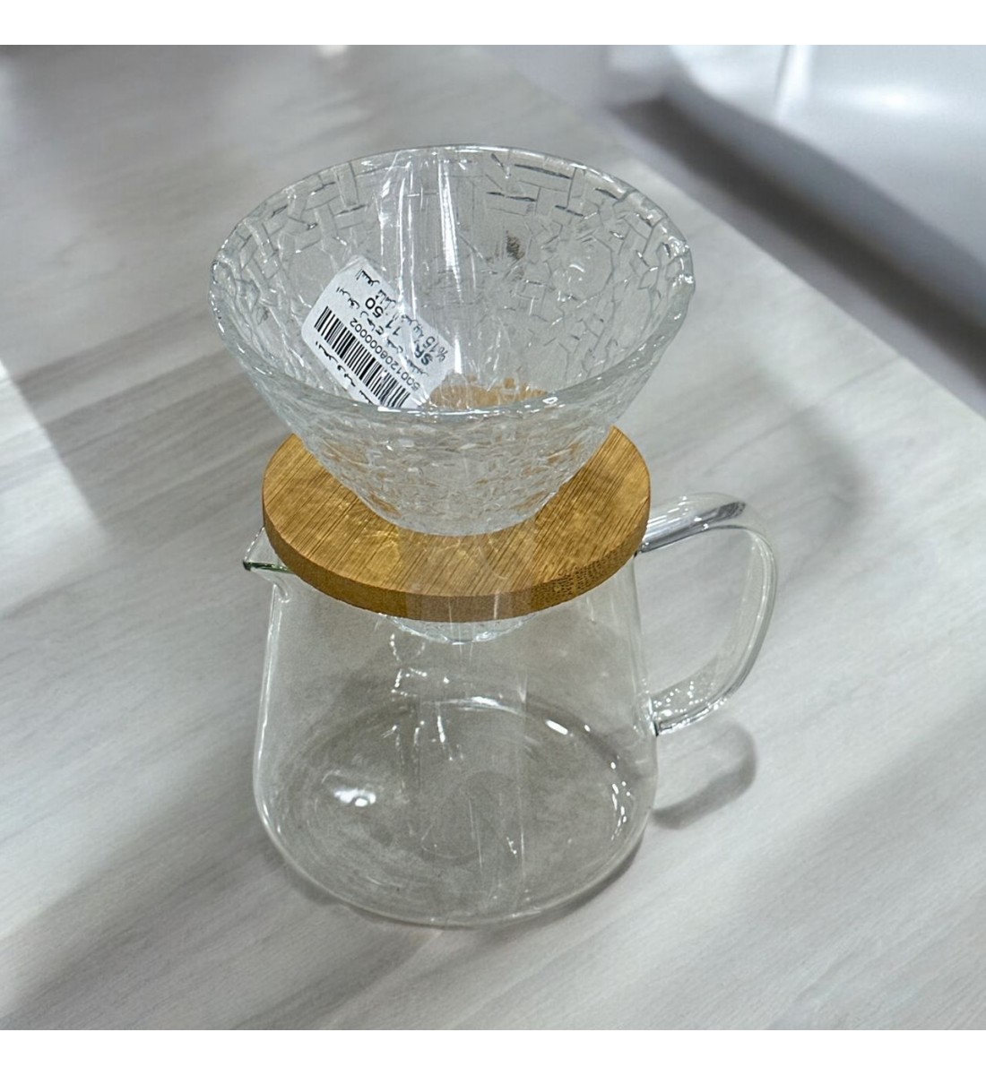 طقم تقطير v60 الة قهوة مكونة من قمع زجاجي وسيرفر زجاجي