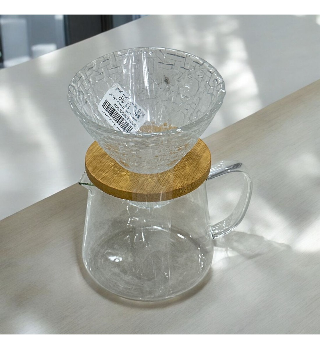 طقم تقطير v60 الة قهوة مكونة من قمع زجاجي وسيرفر زجاجي