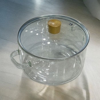 3.2L Glass Saucepan with Lid and Handle