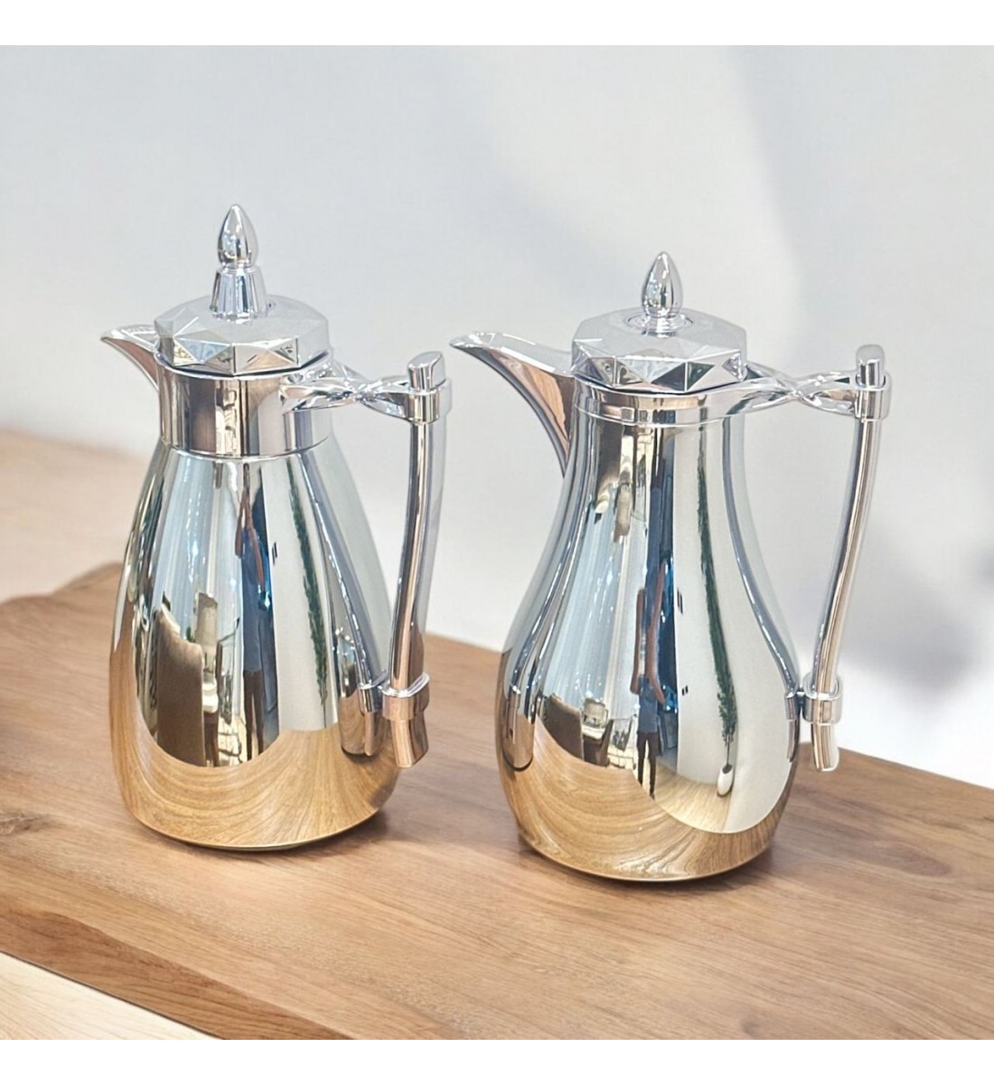 طقم ترامس يتصميم عصري الدانة كروم فضي طقم ترامس يتصميم عصري الدانة كروم فضي