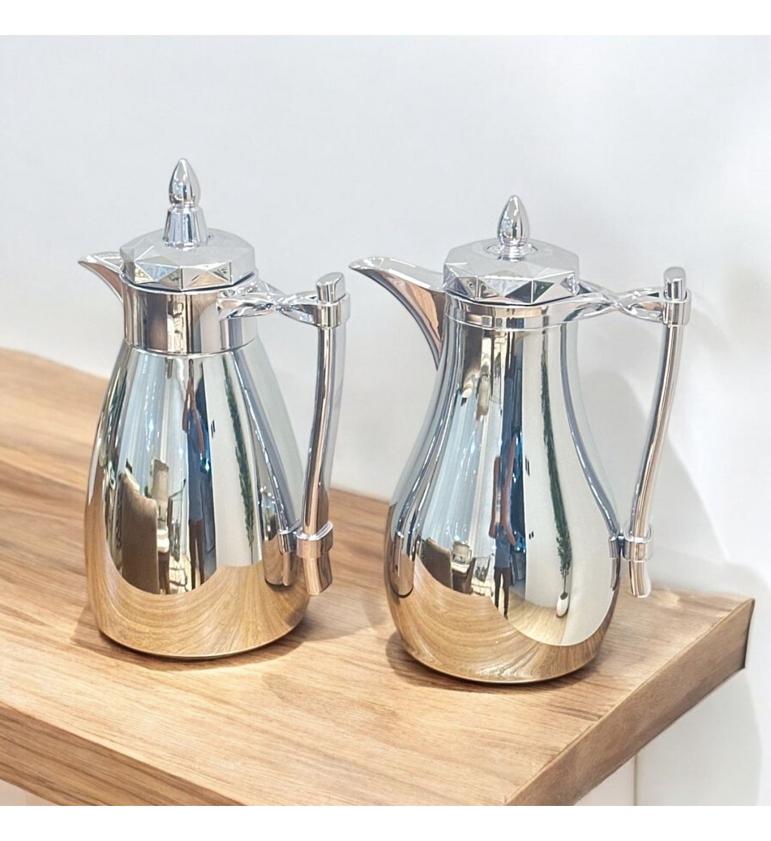 طقم ترامس يتصميم عصري الدانة كروم فضي طقم ترامس يتصميم عصري الدانة كروم فضي