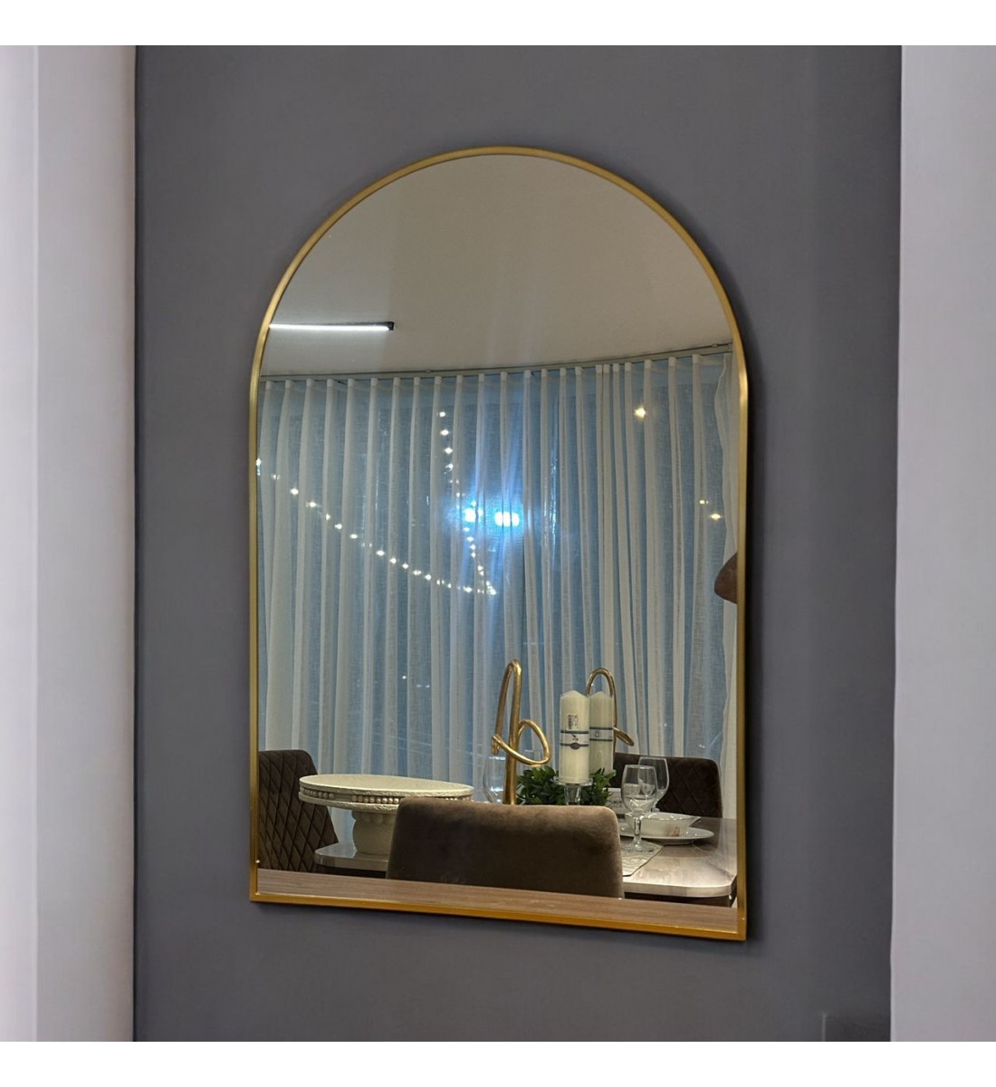 مراية جدارية بايطار فضي مميز90×60سم 