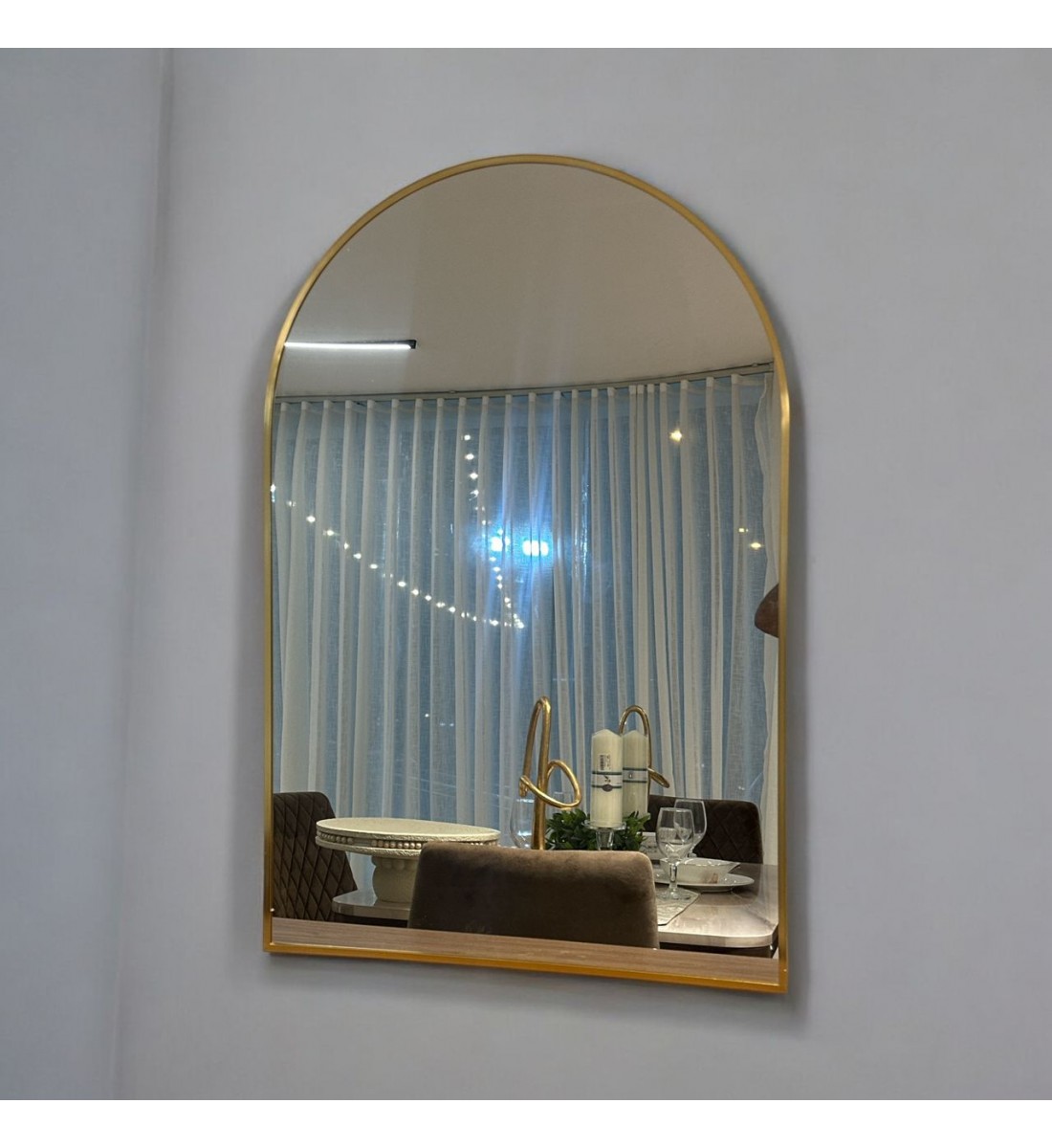 مراية جدارية بايطار ذهبي مميز90×60سم 