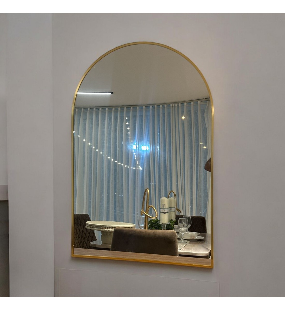 مراية جدارية بايطار ذهبي مميز90×60سم 