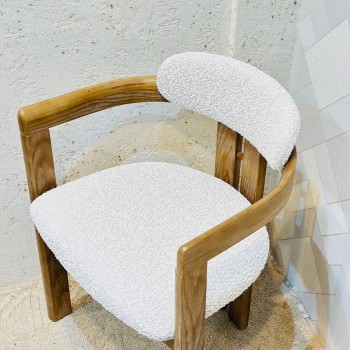 كرسي طعام أرخميدس قماش بوكلية خشب البلوط 75×55×50سم 