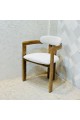 كرسي طعام أرخميدس قماش بوكلية خشب البلوط 75×55×50سم 