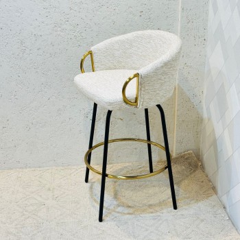 كرسي بار مرتفع  قماش بوكلية حديد  75×55×50سم 