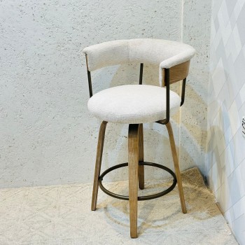 كرسي بار أرخميدس قماش بوكلية خشب البلوط 90×52×45سم 