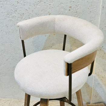 كرسي بار أرخميدس قماش بوكلية خشب البلوط 90×52×45سم 