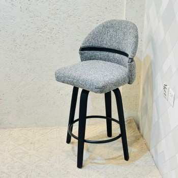 كرسي بار أرخميدس قماش بوكلية خشب البلوط 96×46×46سم 