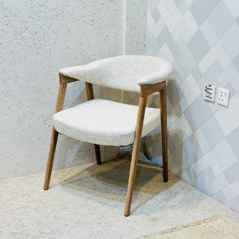 كرسي طعام أرخميدس قماش بوكلية خشب البلوط 58×45×53سم 