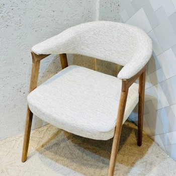 كرسي طعام أرخميدس قماش بوكلية خشب البلوط 58×45×53سم 