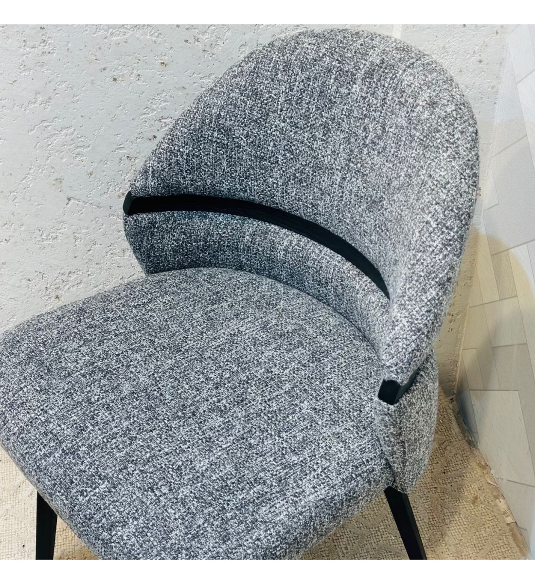 كرسي طعام أرخميدس قماش بوكلية خشب البلوط 80×50×50سم 