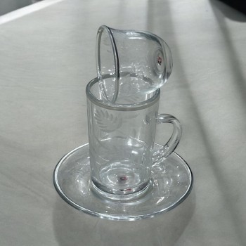 طقم كاسات وفناجين مع الصحن زجاج   36قطعه 