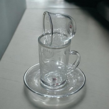 طقم كاسات وفناجين مع الصحن زجاج   36قطعه 