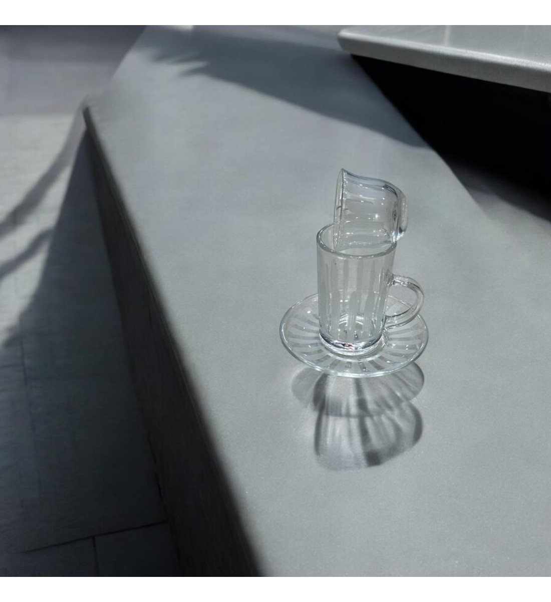 طقم كاسات وفناجين مع الصحن زجاج   36قطعه 