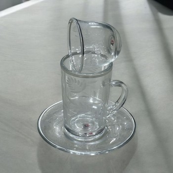 طقم كاسات وفناجين مع الصحن 18قطعه