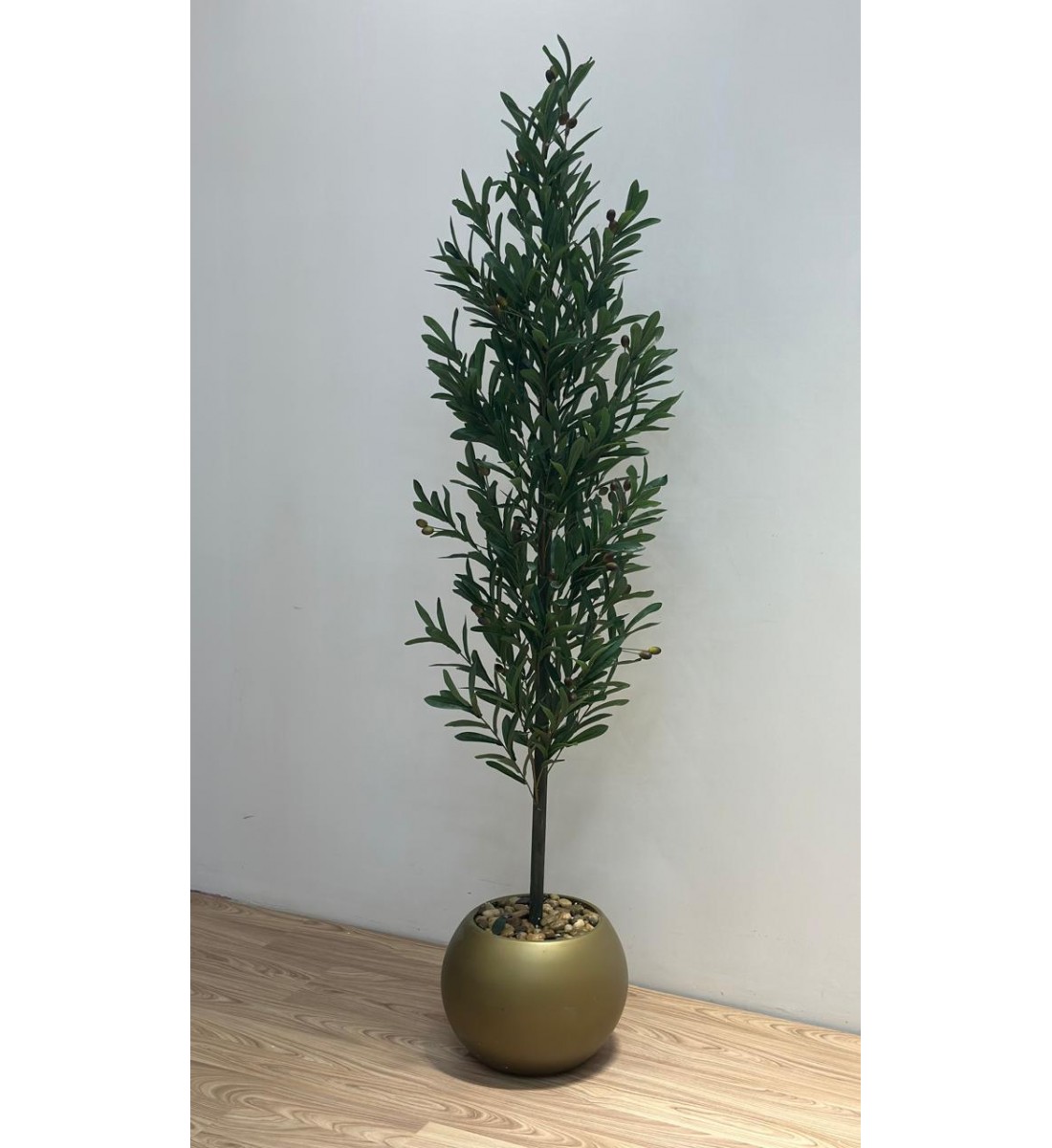 شجرة زيتون صناعيه مركن ذهبي  175سم 