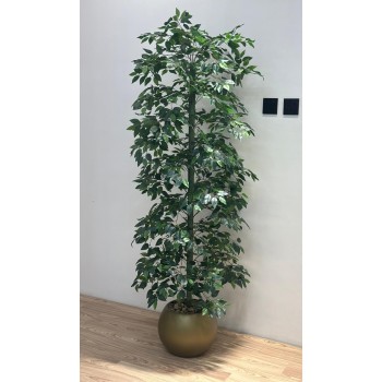 شجرة ليمون صناعيه مركن ذهبي 195سم تقريبا 