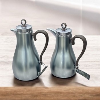 طقم ترامس ميرا - فضي مطفي يد خشبي  2قطع 