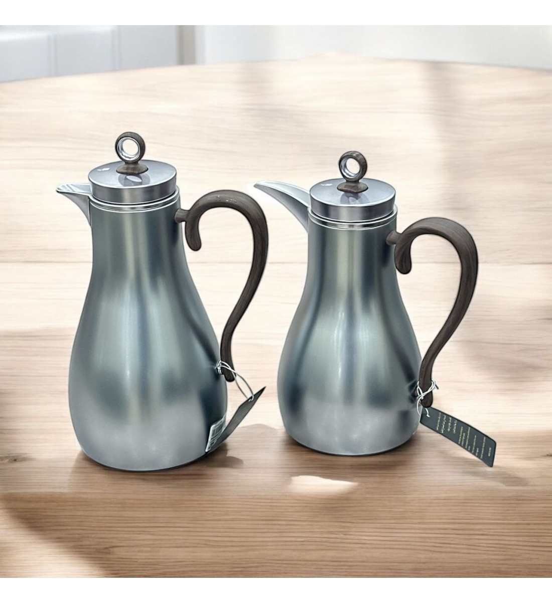 طقم ترامس ميرا - فضي مطفي يد خشبي 2قطع طقم ترامس ميرا - فضي مطفي يد خشبي 2قطع