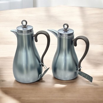 طقم ترامس ميرا - فضي مطفي يد خشبي  2قطع 