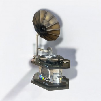 ديكور صندوق موسيقي كريستال شفاف 34×22×16سم 