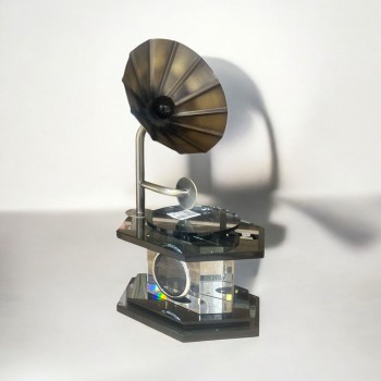 ديكور صندوق موسيقي كريستال شفاف 34×22×16سم 