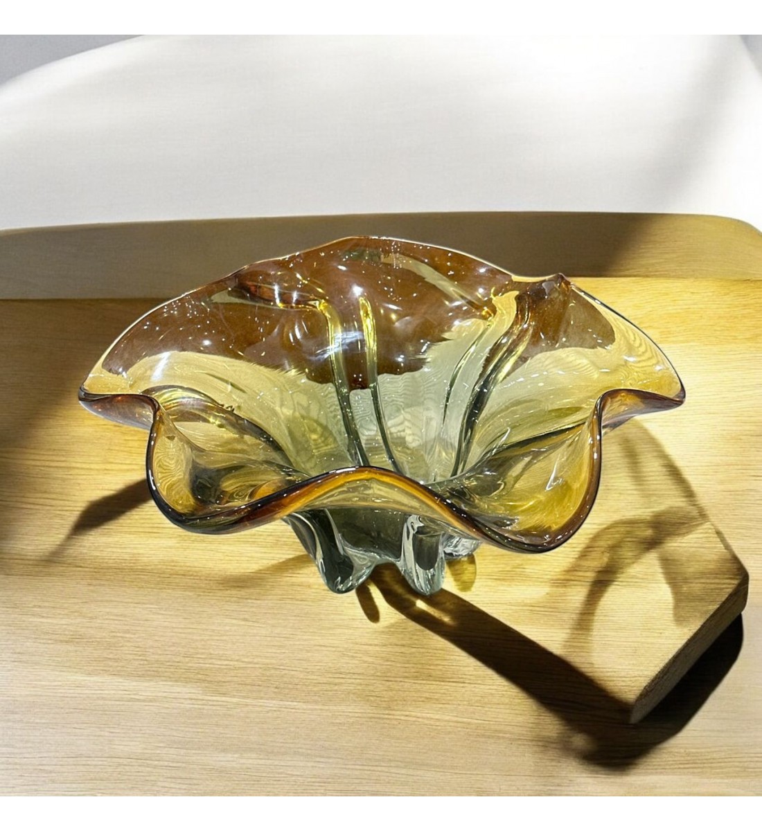 صحن تقديم مودرن زجاج شفاف ملون فاخر 37×37×13سم صحن تقديم مودرن زجاج شفاف ملون فاخر 37×37×13سم