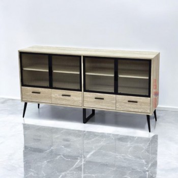  دولاب بوفية باللون البيج مقاس 160×40×83 سم مودرن