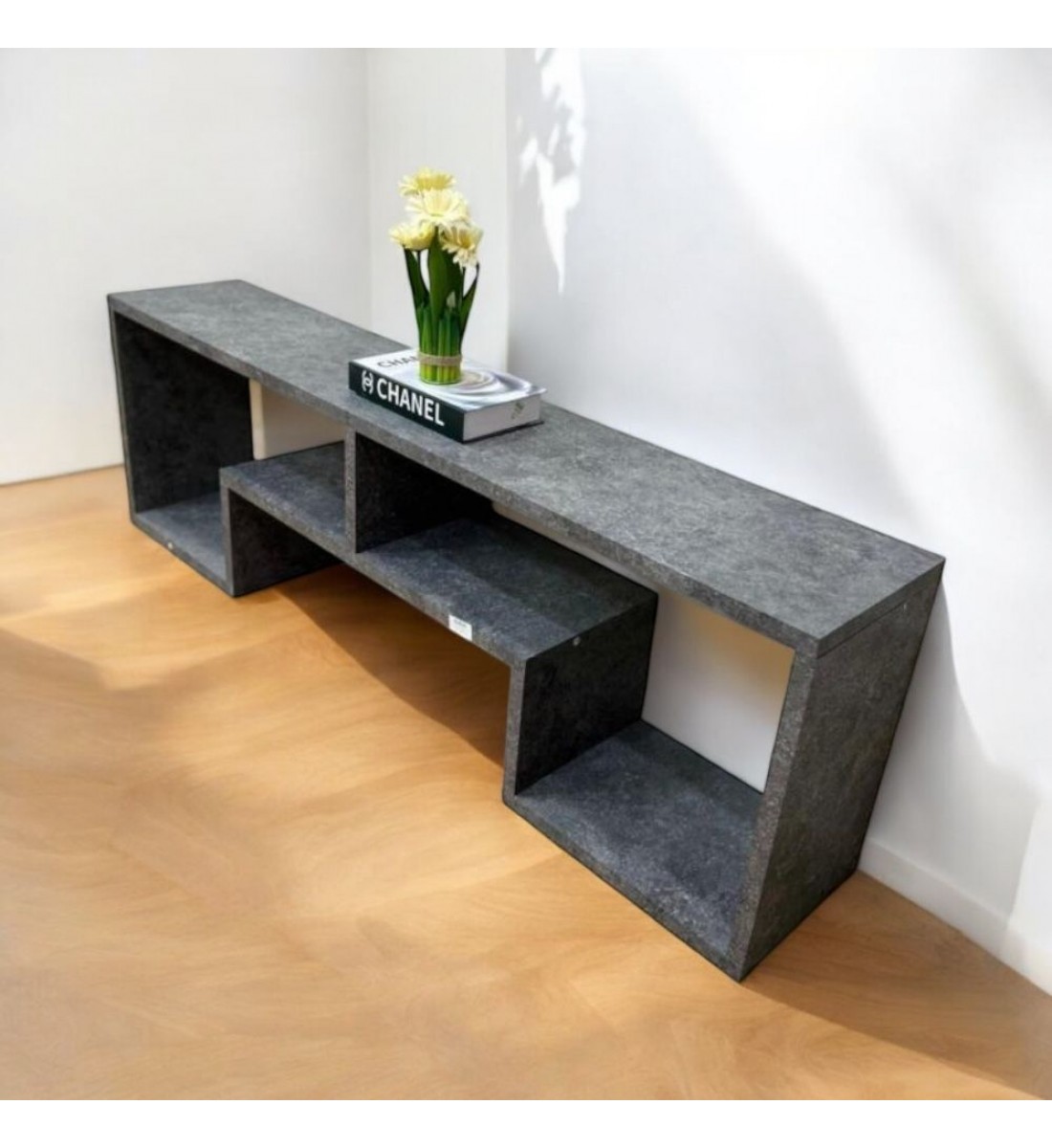 طاولة تلفزيون 160 سم لون رمادي