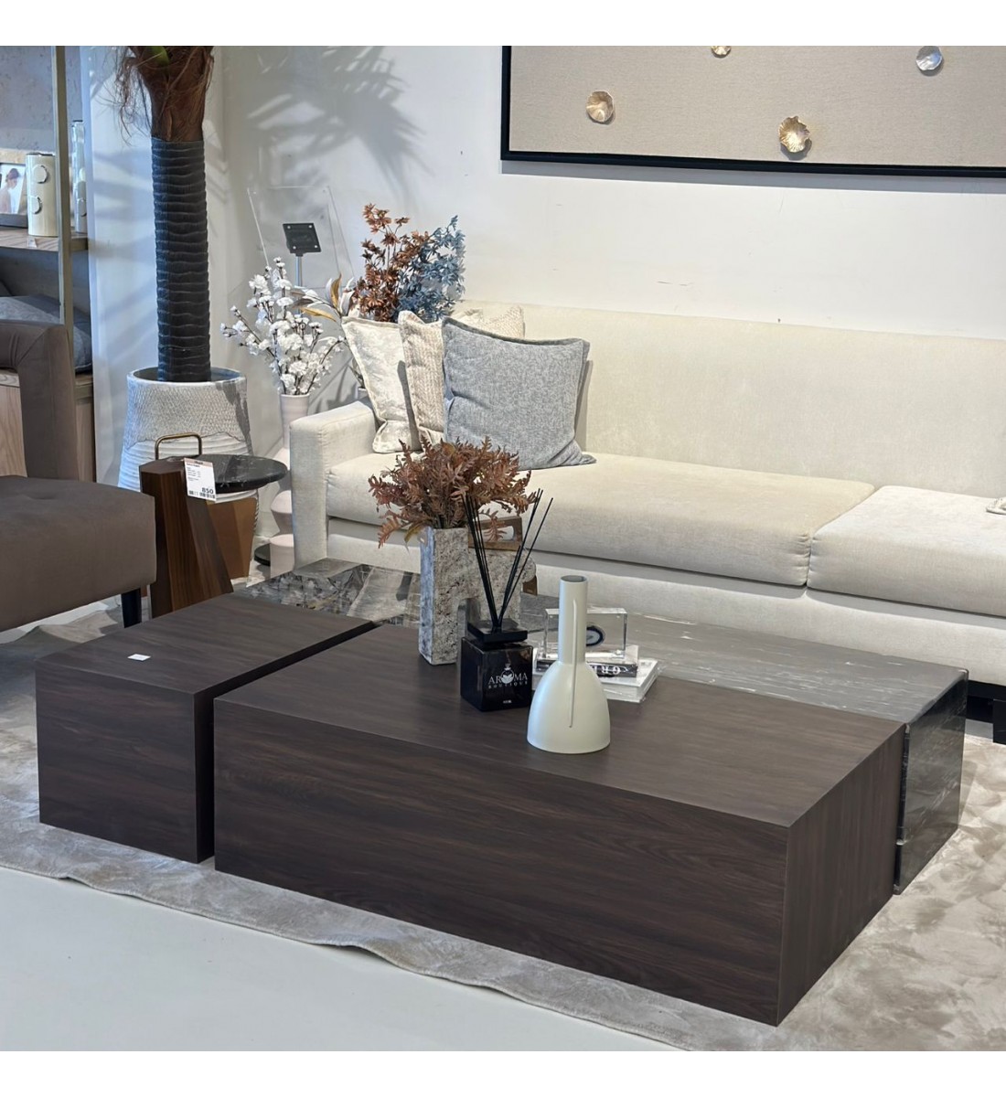 طاولة بتصميم انيق رخام - ابيض جنب خشب بني 160×100×35سم (منتج تفصيل ) طاولة بتصميم انيق رخام - ابيض جنب خشب بني 160×100×35سم (منتج تفصيل )