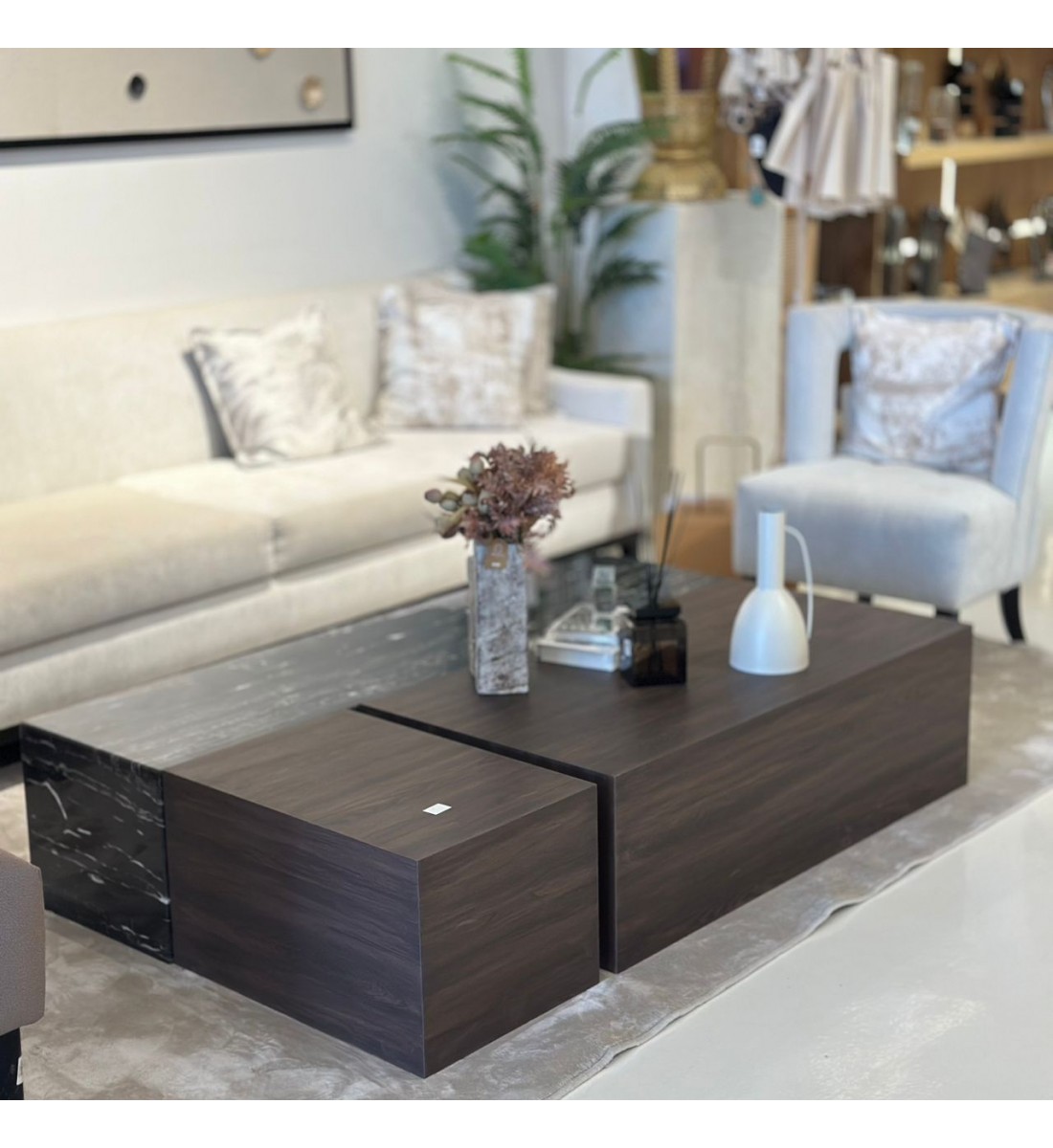 طاولة بتصميم انيق رخام - ابيض جنب خشب بني 160×100×35سم (منتج تفصيل ) طاولة بتصميم انيق رخام - ابيض جنب خشب بني 160×100×35سم (منتج تفصيل )