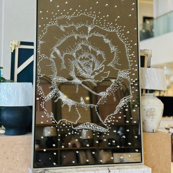 مرايا جداريه رسمة وردة 200×120سم