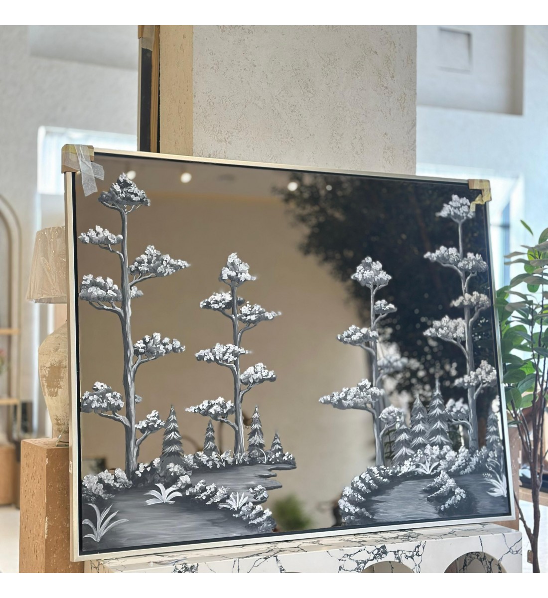 مرايا جداريه ديكور رسمة 200×120سم مرايا جداريه ديكور رسمة 200×120سم