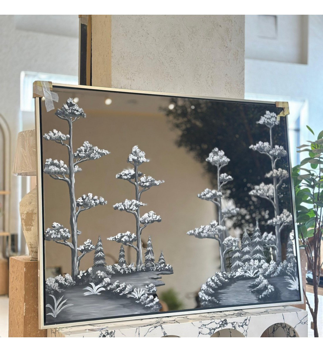 مرايا جداريه ديكور رسمة 200×120سم مرايا جداريه ديكور رسمة 200×120سم