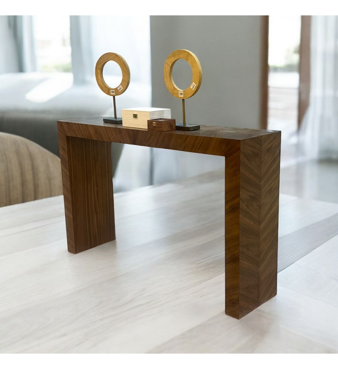 مدخل - كنسول خشبي قشره الجوز 160×40×100سم 