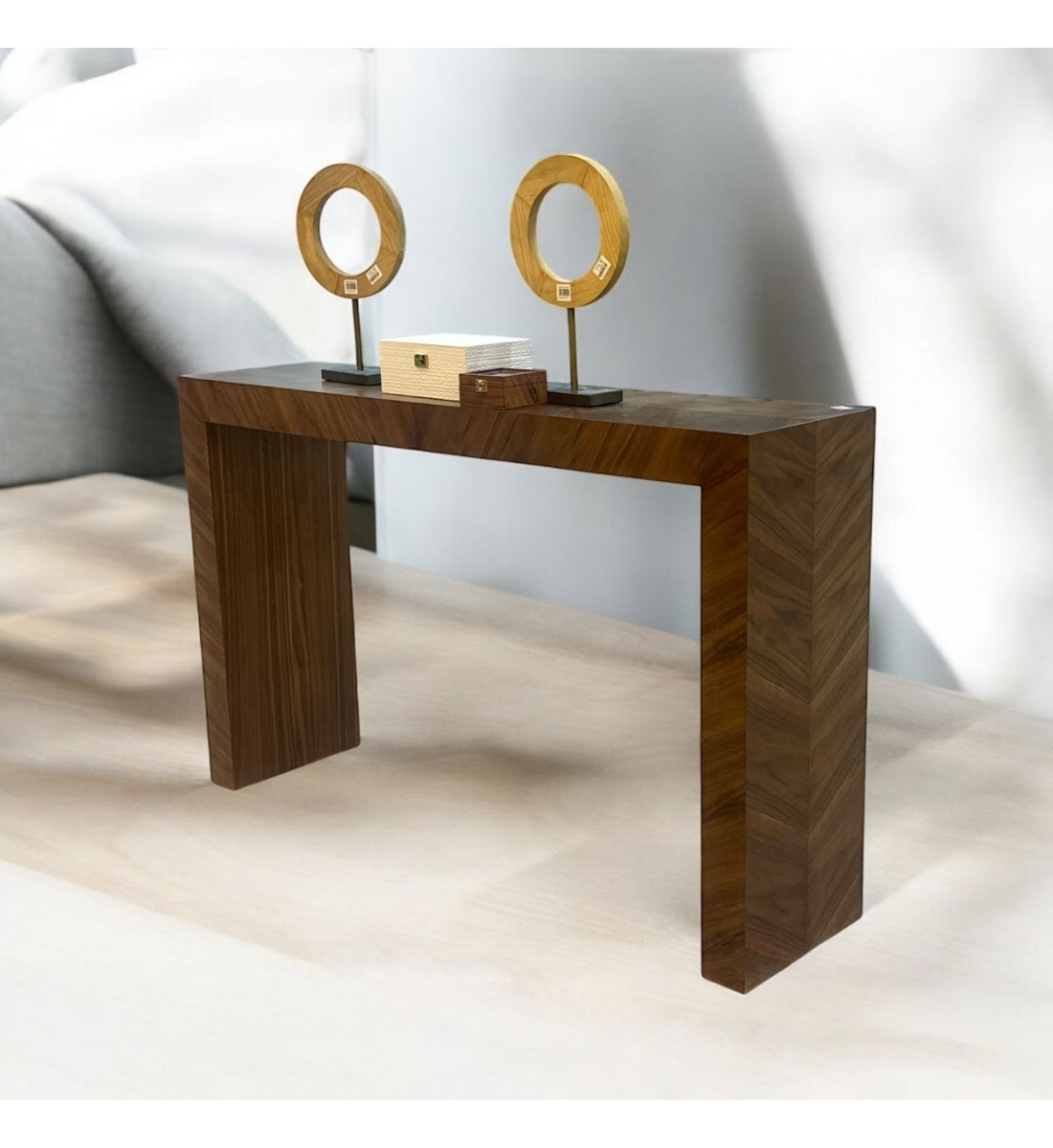 مدخل - كنسول خشبي قشره الجوز 130×40×86سم 