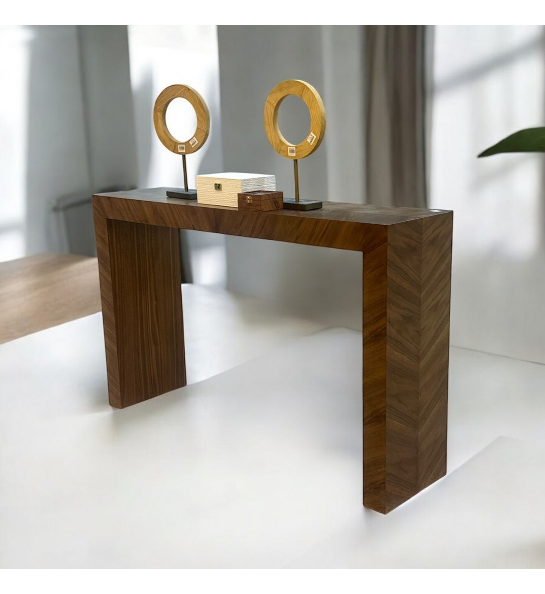 مدخل - كنسول خشبي قشره الجوز 130×40×86سم 