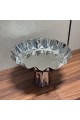صحن تقديم من الاستانلس استيل  وقاعده مقاس28×28×19سم 
